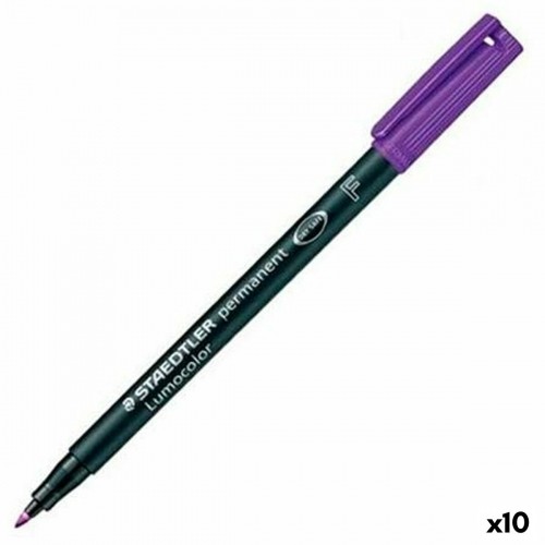 Постоянный маркер Staedtler Lumocolor Permanent 318 F Фиолетовый (10 штук) image 1