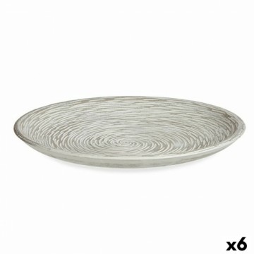 Gift Decor Декоративное блюдо Ø 29 cm Спираль Белый Деревянный MDF (6 штук)