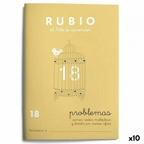 Matemātikas piezīmju grāmatiņa Rubio Nº 18 A5 Spāņu 20 Loksnes (10 gb.) image 1
