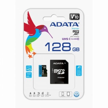 Mikro SD Atmiņas karte ar Adapteri Adata CLASS10 128 GB