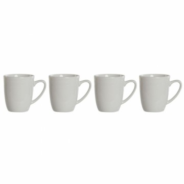 Набор из 4 кружек Mug DKD Home Decor Белый Фарфор 330 ml