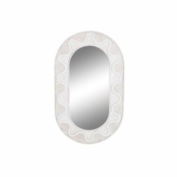 Sienas spogulis DKD Home Decor Balts Stikls Mango koks Moderns Rombs 154 x 4 x 92 cm