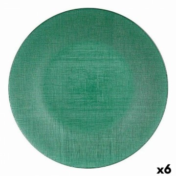 Vivalto Плоская тарелка Зеленый Cтекло 32,5 x 2,5 x 32,5 cm (6 штук)