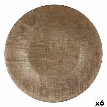 Vivalto Плоская тарелка Позолоченный Cтекло 27 x 2 x 27 cm (6 штук)