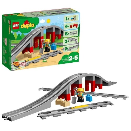 Transportlīdzekļu Rotaļu Komplekts   Lego DUPLO 10872 Train rails and bridge         26 Daudzums image 1