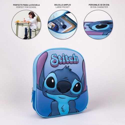 Школьный рюкзак 3D Stitch Синий 25 x 31 x 10 cm image 4