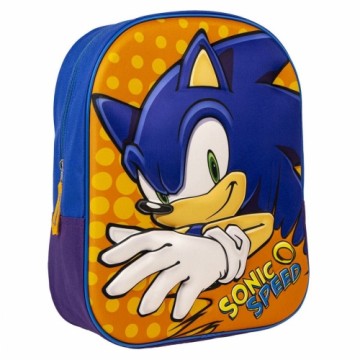 Школьный рюкзак 3D Sonic Оранжевый Синий 25 x 31 x 9 cm