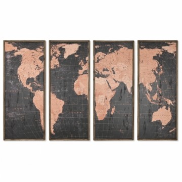 Набор из четыре рамок DKD Home Decor Карта Мира Vintage 200 x 3,5 x 120 cm