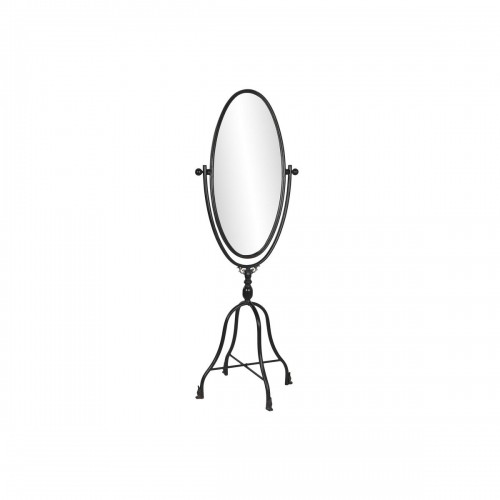 Brīvi stāvošs spogulis DKD Home Decor Melns Metāls Stikls 61 x 62 x 174 cm image 1