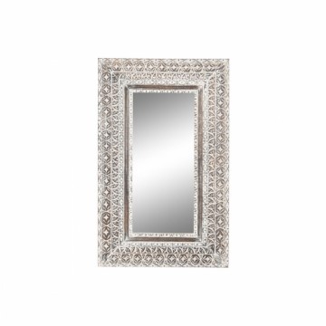 Sienas spogulis Home ESPRIT Balts Brūns Mango koks Kails Gravējums 62 x 4 x 100 cm