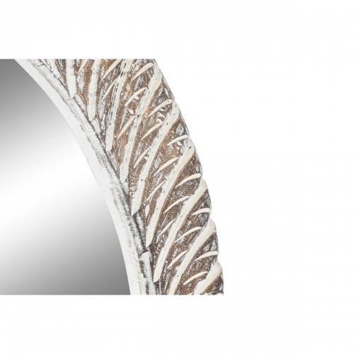Настенное зеркало Home ESPRIT Белый Коричневый Древесина манго Маринованный резьба по дереву 75 x 4 x 90 cm image 3