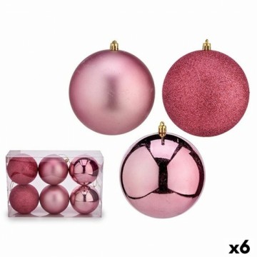 Krist+ Ziemassvētku bumbiņu komplekts Rozā PVC Ø 12 cm (6 gb.)