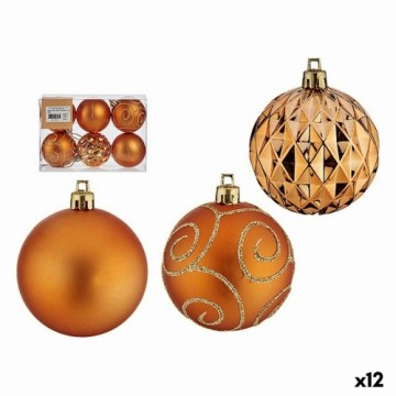 Krist+ Ziemassvētku bumbiņu komplekts Oranžs Plastmasa 6 x 7 x 6 cm (12 gb.)