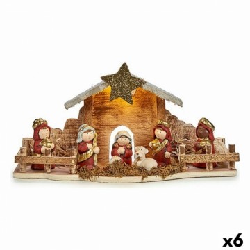 Krist+ Ziemassvētku Laika Komplekts Balts Brūns Sarkans Koks Keramika 33 x 16 x 10,5 cm (6 gb.)