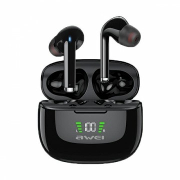 AWEI słuchawki sportowe Bluetooth 5.2 TA8 TWS + stacja dokująca czarny|black