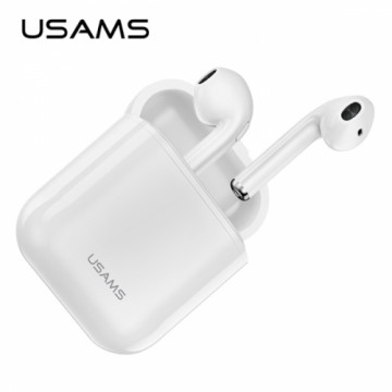 USAMS Słuchawki Bluetooth 5.0 TWS LU series bezprzewodowe biały|white BHULU01 (US-LU001)
