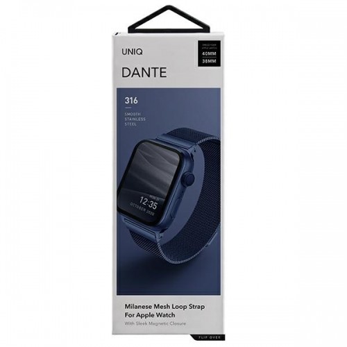 UNIQ pasek Dante Apple Watch Series 4|5|6|7|8|SE|SE2 38|40|41mm Stainless Steel niebieski|cobalt blue image 4