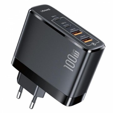 Зарядное устройство USAMS CC145TC01 2xUSB-C| 2xUSB |100W|PD3.0 +QC3.0 | черный