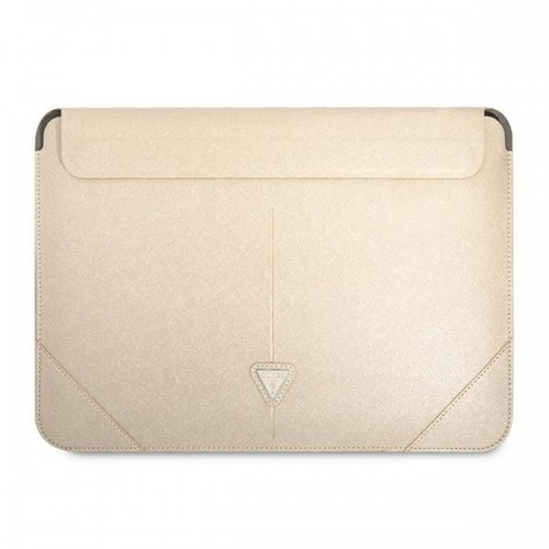 OEM Original GUESS Laptop Sleeve Saffiano Triangle Logo GUCS14PSATLE 13|14 inches beige image 1