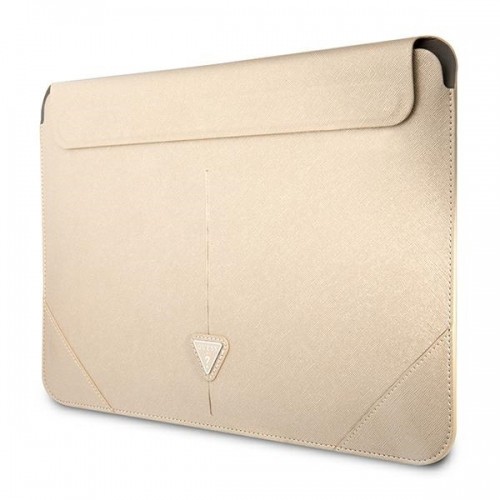 OEM Original GUESS Laptop Sleeve Saffiano Triangle Logo GUCS14PSATLE 13|14 inches beige image 2