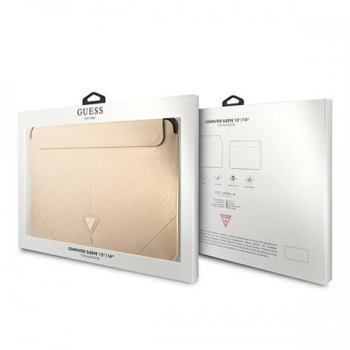 OEM Original GUESS Laptop Sleeve Saffiano Triangle Logo GUCS14PSATLE 13|14 inches beige image 4