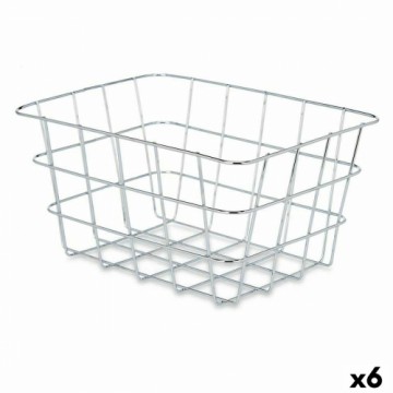 Kinvara Daudzfunkcionāls grozs Taisnstūra Sudrabains Metāls 24 x 12,5 x 18,5 cm (6 gb.)