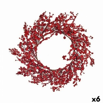 Krist+ Рождественский венок Красный Пластик 48 x 10 x 48 cm (6 штук)