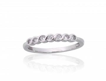 Серебряное кольцо #2101848(PRh-Gr)_CZ, Серебро 925°, родий (покрытие), Цирконы, Размер: 17, 1.7 гр.