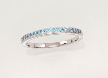 Серебряное кольцо #2101479(PRh-Gr)_CZ-AQ, Серебро 925°, родий (покрытие), Цирконы, Размер: 16.5, 1.6 гр.