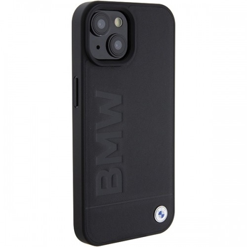 BMW BMHMP15MSLLBK iPhone 15 Plus 6.7" czarny|black MagSafe Leather Hot Stamp image 4
