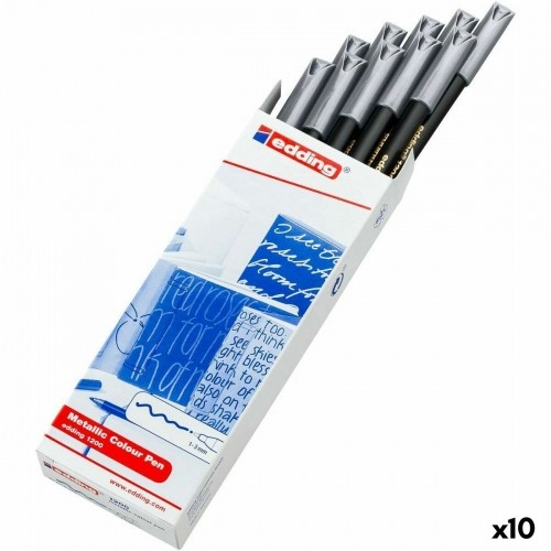 Marķiera Pildspalva Edding 1200 Sudrabains (10 gb.) image 1