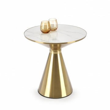 Halmar TRIBECA coffee table, white marble / gold
