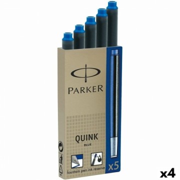 Tintes uzpilde Parker Quink Ink 5 Daudzums Zils 0,7 mm (4 gb.)
