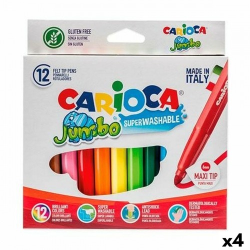 Flomasteru Komplekts Carioca Jumbo Daudzkrāsains 12 Daudzums (4 gb.) image 1
