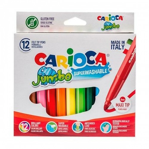 Flomasteru Komplekts Carioca Jumbo Daudzkrāsains 12 Daudzums (4 gb.) image 2