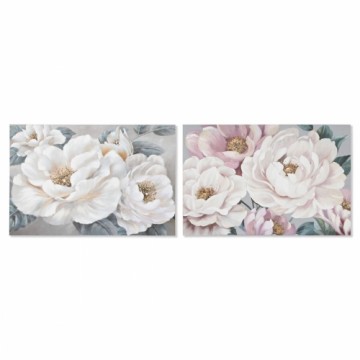 Glezna Home ESPRIT Rožu Romantiski 120 x 3,7 x 80 cm (2 gb.)