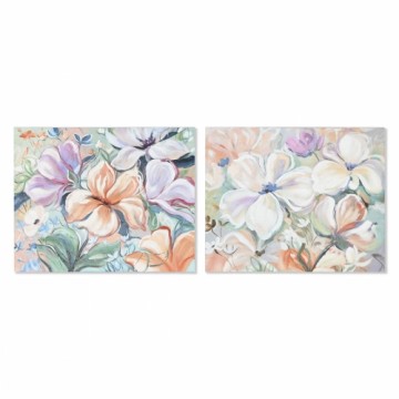 Glezna Home ESPRIT Цветы Shabby Chic 100 x 3,7 x 80 cm (2 gb.)