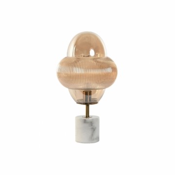 Galda lampa Home ESPRIT Dzintars Stikls Marmors 50 W 220 V 30 x 30 x 55 cm