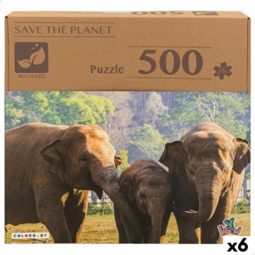 Головоломка Colorbaby Elephant 500 Предметы 6 штук 61 x 46 x 0,1 cm