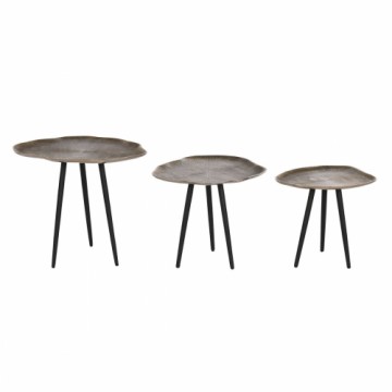 Набор из трех столиков Home ESPRIT Чёрный Позолоченный Алюминий 52 x 39 x 45 cm