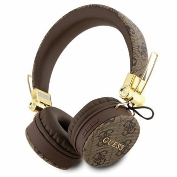 Guess słuchawki nauszne Bluetooth GUBH704GEMW brązowy|brown 4G Metal Logo