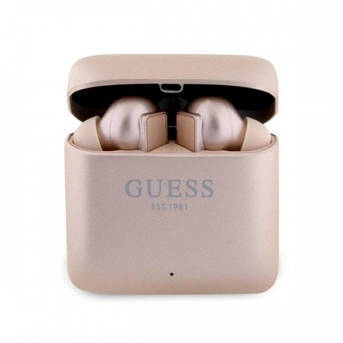 Guess słuchawki Bluetooth GUTWSSU20ALEGP TWS + stacja dokująca różowo złoty|rose gold Printed Logo image 1
