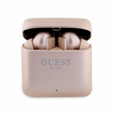 Guess słuchawki Bluetooth GUTWSSU20ALEGP TWS + stacja dokująca różowo złoty|rose gold Printed Logo