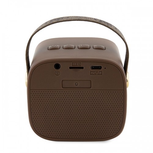 Guess głośnik Bluetooth GUWSB2P4SMW Speaker mini brązowy|bown 4G Leather Script Logo with Strap image 3