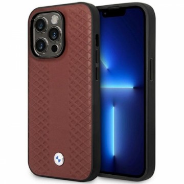 Etui BMW BMHMP14X22RFGR iPhone 14 Pro Max 6,7" burgundowy|burgundy Leather Diamond Pattern MagSafe