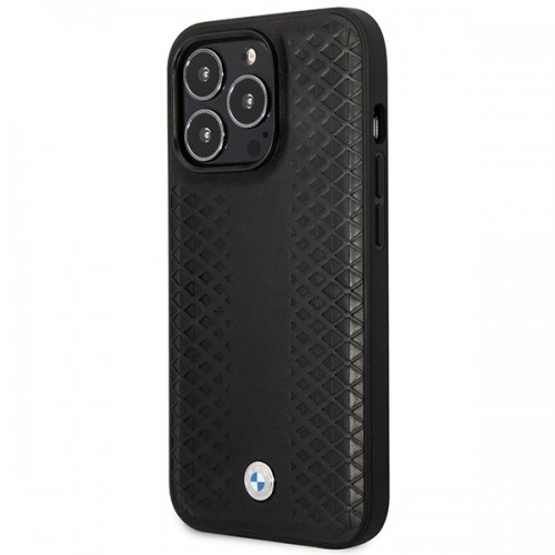 Etui BMW BMHMP14X22RFGK iPhone 14 Pro Max 6,7" czarny|black Leather Diamond Pattern MagSafe image 2