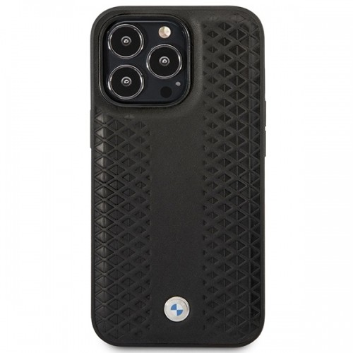 Etui BMW BMHMP14X22RFGK iPhone 14 Pro Max 6,7" czarny|black Leather Diamond Pattern MagSafe image 3