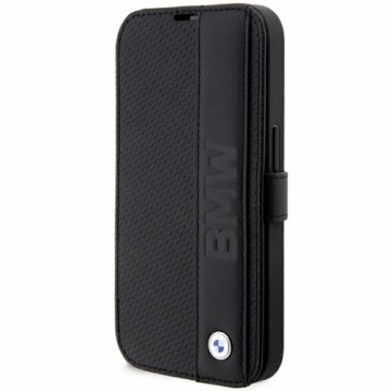Etui BMW BMBKP14X22RDPK iPhone 14 Pro Max 6,7" czarny|black bookcase Leather Textured&Stripe