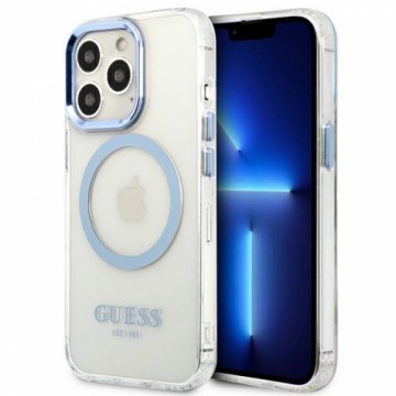 Guess GUHMP13XHTRMB iPhone 13 Pro Max 6,7" niebieski|blue hard case Metal Outline Magsafe