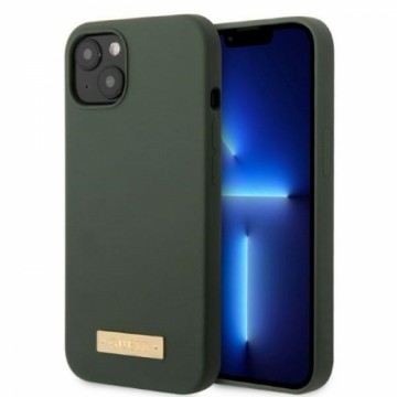 Guess GUHMP13MSBPLA iPhone 13 6,1" zielony|khaki hard case Silicone Logo Plate MagSafe